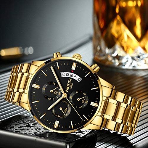 NIBOSI Watches for Women Analog Women Watch with Diamond Stylish Leather Band Wrist Watch for Ladies Rose Gold Dial Girls Watch
