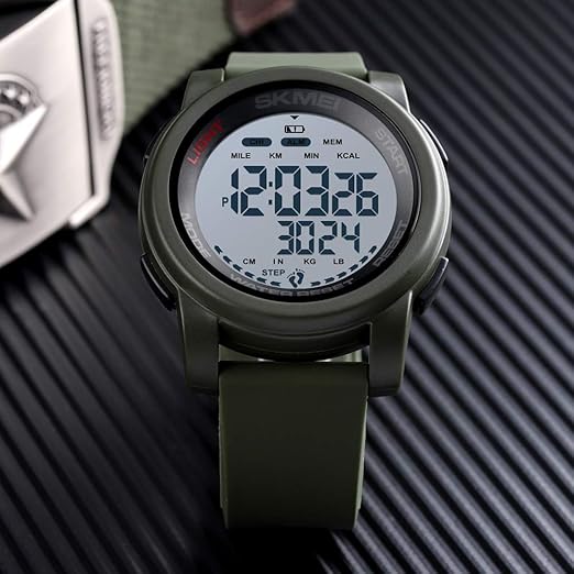 Lixada SKMEI 1469 Analog Digital Watch Man Sport Watch 50M Waterproof Tracker Pedometer Monitor Calories Monitor Smart Bracelet Fashion Alarm Couple Wrist Watch Sport Band