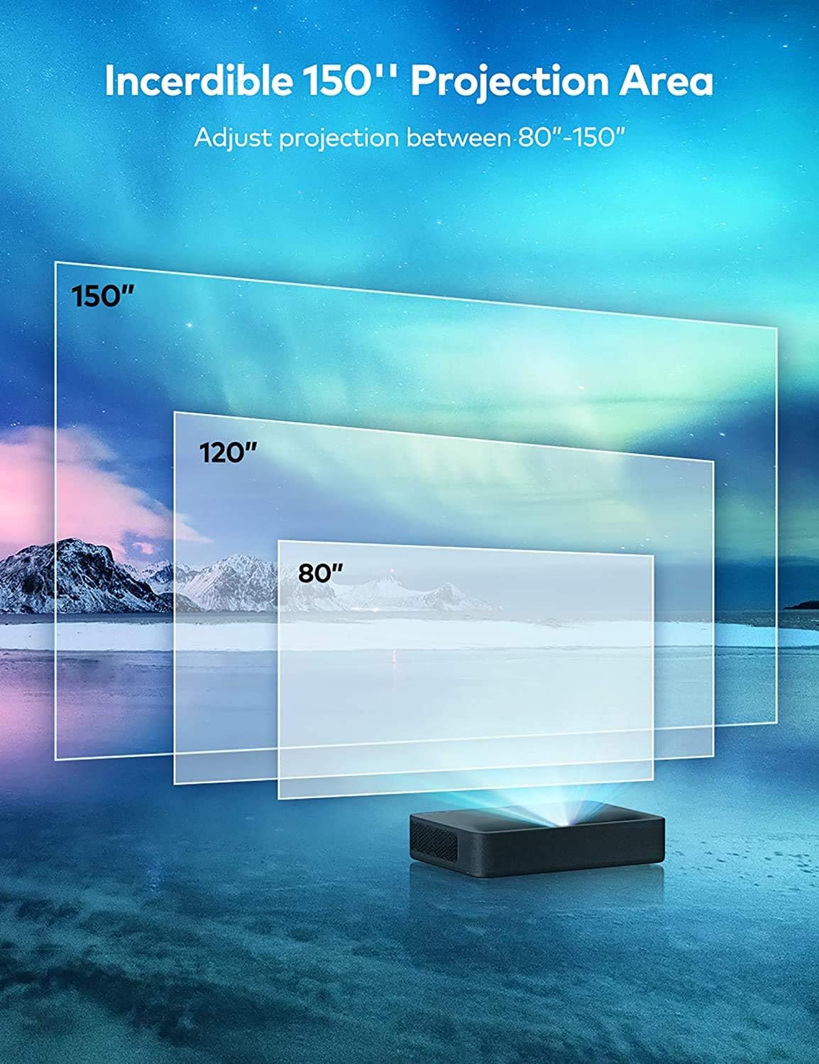VAVA Laser Smart TV Projector 4K HDR10 Ultra-Short Throw Home Movie Projector 2500 Lumens Built-in Harman Kardon Sound Bar Cinema view - Compatible with Fire TV Stick PS4 3 HDMI AV & USB