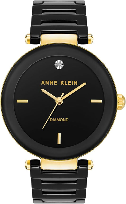 Anne Klein Damenuhr mit Keramikarmband, AK/1018BKBK