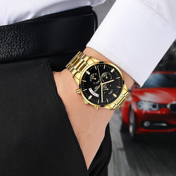 NIBOSI Watches for Women Analog Women Watch with Diamond Stylish Leather Band Wrist Watch for Ladies Rose Gold Dial Girls Watch