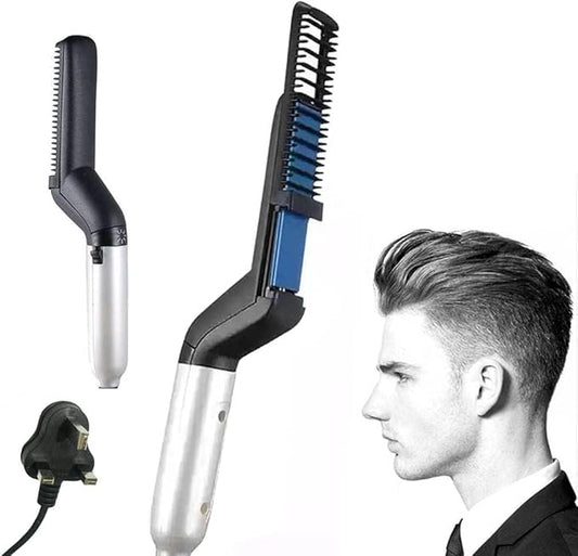 MAKINGTEC Beard Straightener for Men, Hair Straightener Brush, Beard Straightening Comb, Quick Heated Anti Scald Multifunctional Ionic Hair Beard Straightener Comb Styler Tools