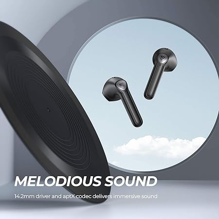 SOUNDPEATS TrueAir2 Wireless Earbuds with Qualcomm QCC3040 Bluetooth V5.2 headphones, 4 Mic and CVC 8.0 Noise Cancellation for clear calls, True Wireless Mirroring, Total 25 Hours,aptX Codec