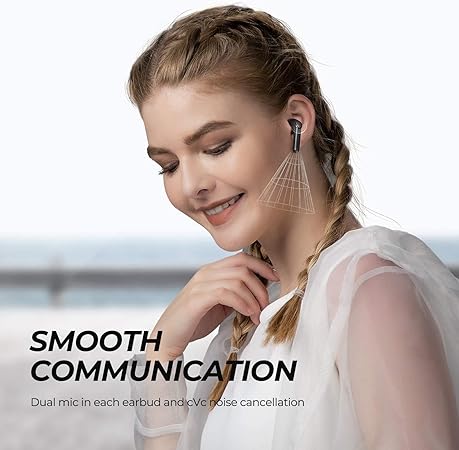 SOUNDPEATS TrueAir2 Wireless Earbuds with Qualcomm QCC3040 Bluetooth V5.2 headphones, 4 Mic and CVC 8.0 Noise Cancellation for clear calls, True Wireless Mirroring, Total 25 Hours,aptX Codec