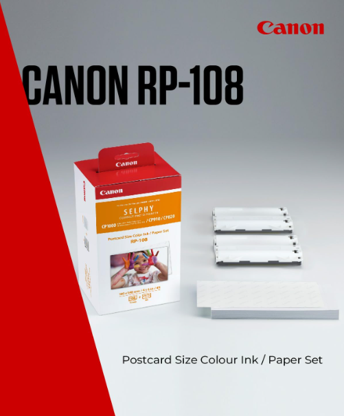Canon Rp108 Post Card Size Color Ink / Paper Set