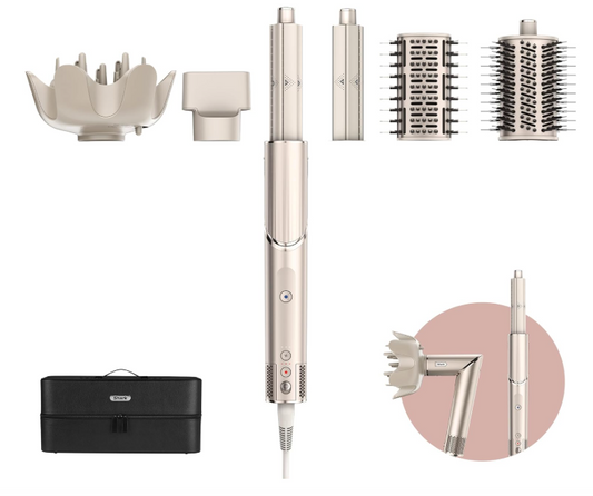 Shark FlexStyle 5-in-1 Hair Styler & Hair Dryer with Auto-Wrap Curlers, Paddle Brush, Oval Brush, Concentrator, Diffuser and Storage Case, No Heat Damage, Stone, HD440SLME