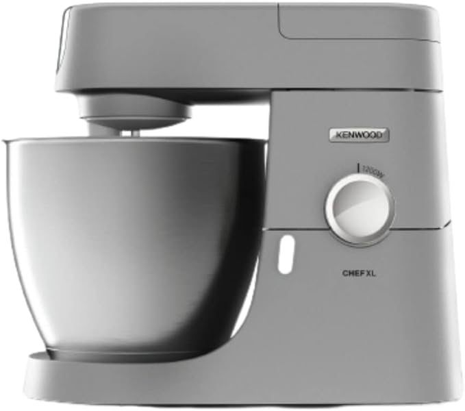 KENWOOD Stand Mixer Kitchen Machine Metal Body CHEF XL 1200W with 6.7L Stainless Steel Bowl, K-Beater, Whisk, Dough Hook, Blender KVL4110S Silver